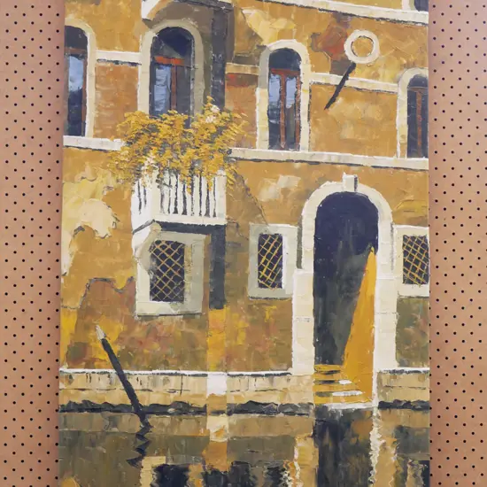 boxed oil on canvas building 