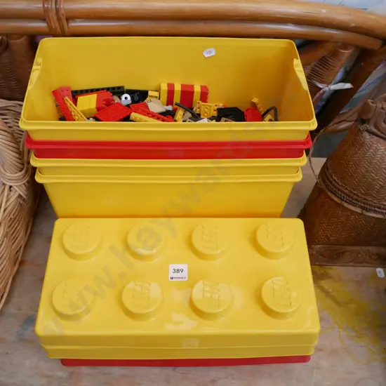 4x Lego storage containers & Lego