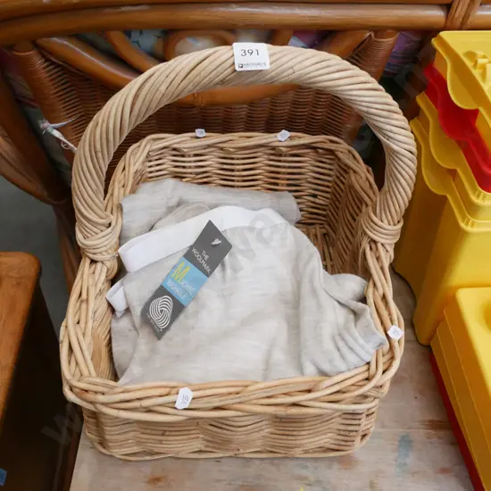 cane basket & woollen thermal pants