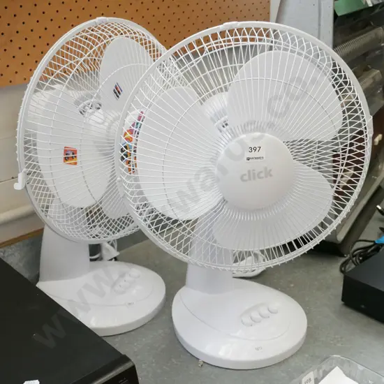 2x Click table top fans