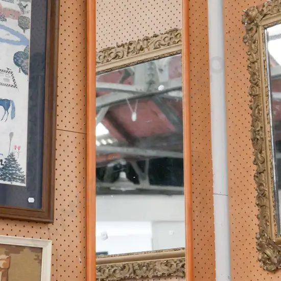 wood framed wall mirror