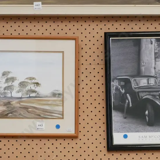 framed watercolour, framed photo print - blue dots