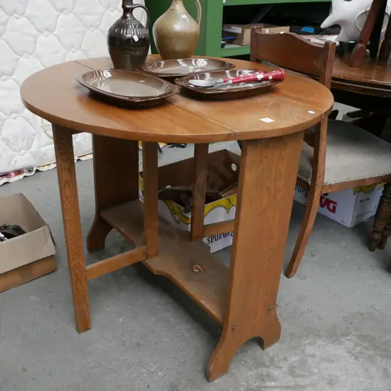 oak drop side gate leg table H-760 W-860 D-860