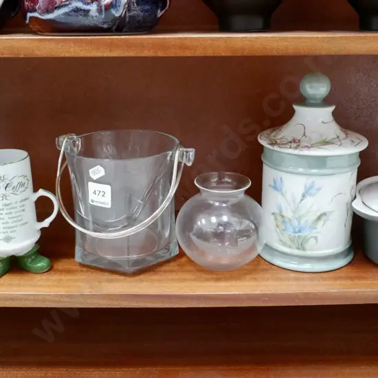shelf; ice bucket, Irish coffee cups etc