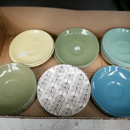 box; Crown Lynn saucers