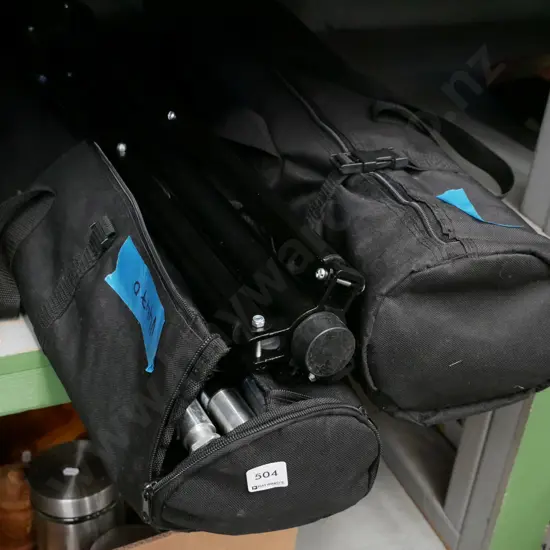 2x bags of photographers lighting tripods