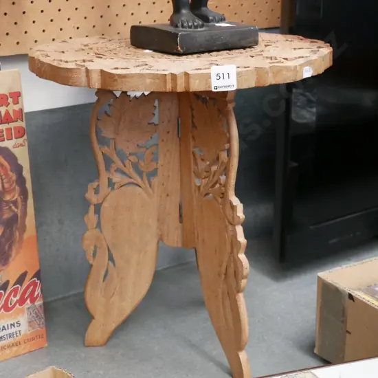 chip carved end table H-400