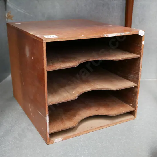 wooden stationery organiser