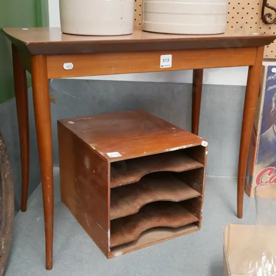 mahogany and formica top end table
