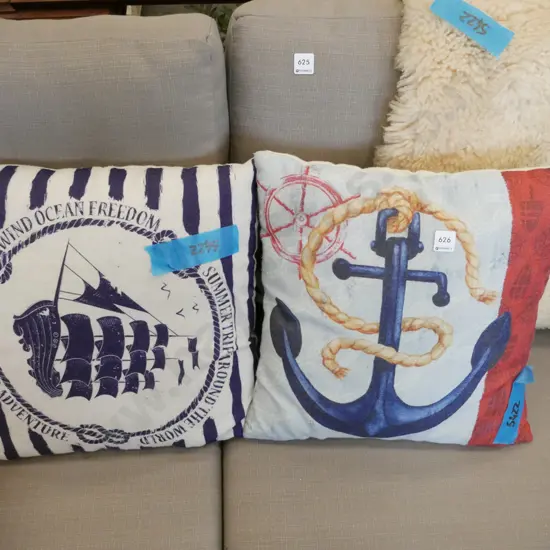 2 marine themed cushions