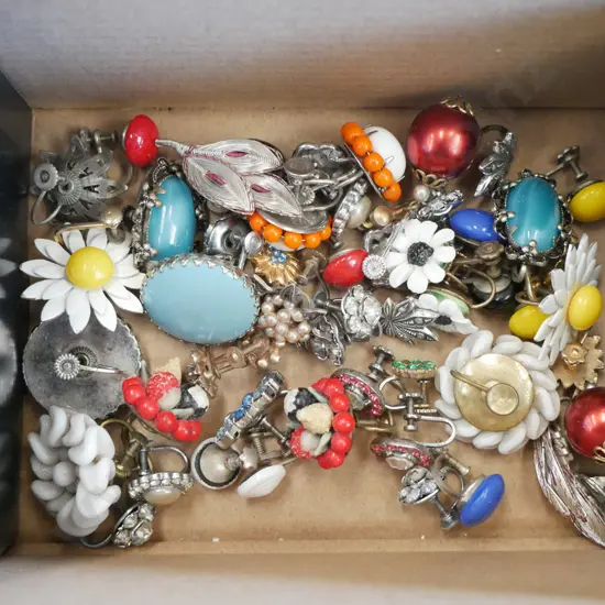 box of clip on earrings