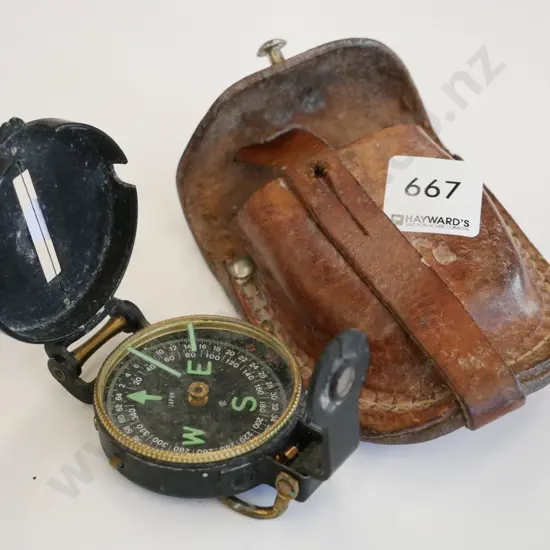 compass in leather case