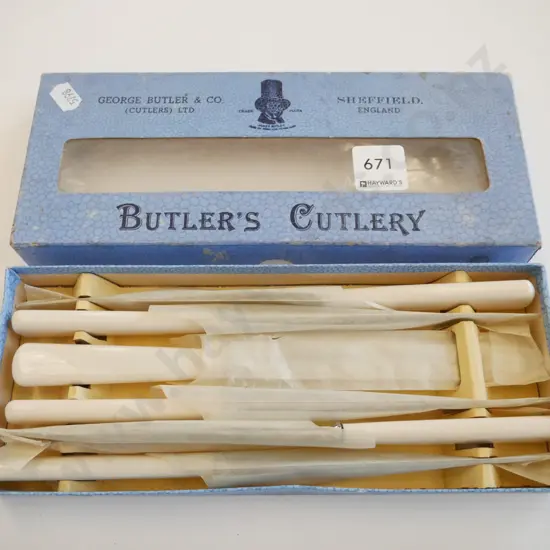 6x cased bone handled knives