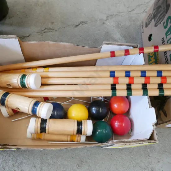 box; child's croquet set