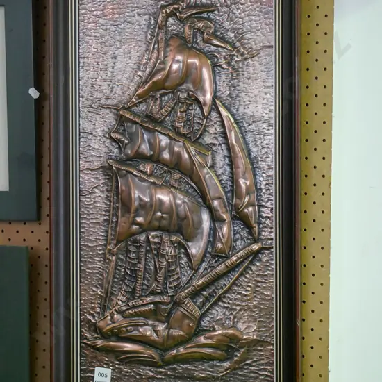pressed copper galleon artwork