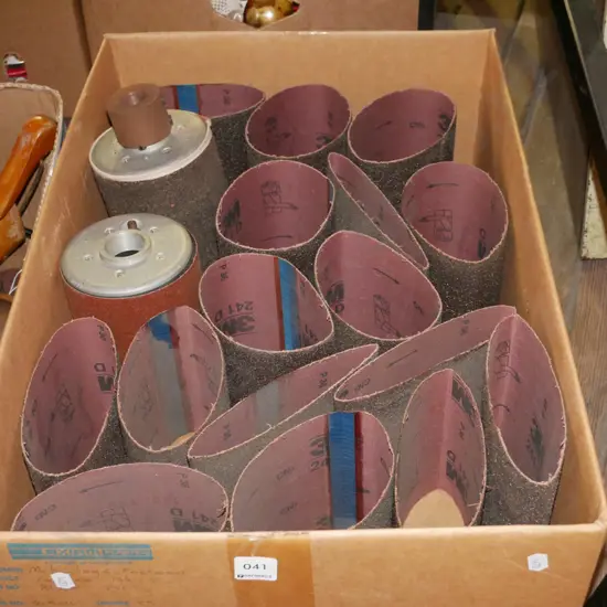 drum sander, box of sandpaper