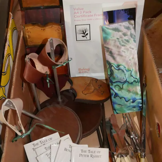 box; letter rack, display doll stand Beatrix Potter books etc