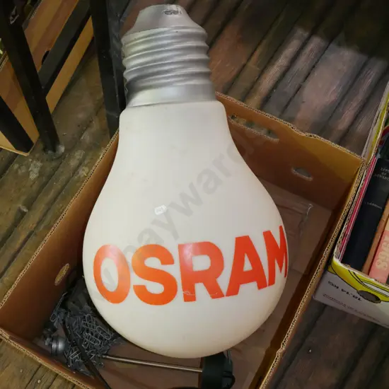 large Osran advertising light fitting - damage to top