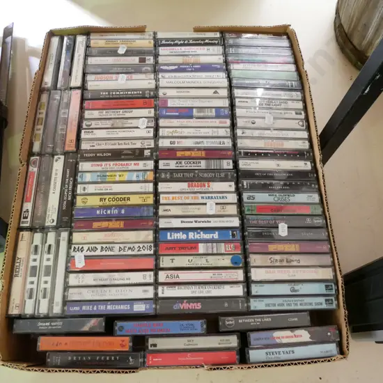 box; various tape cassettes