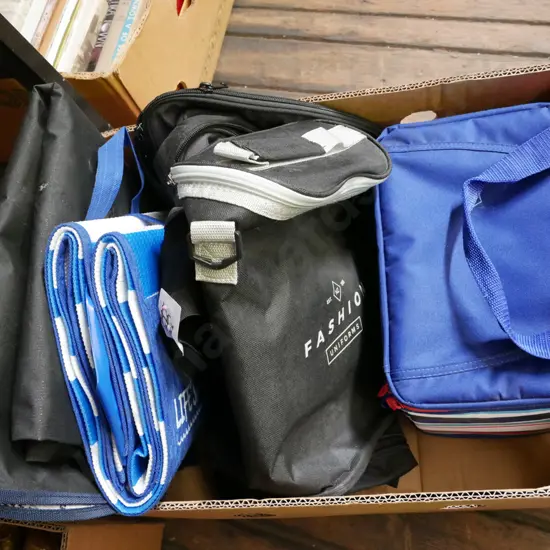 box; various chilly bags, suit bags, picnic blankets etc