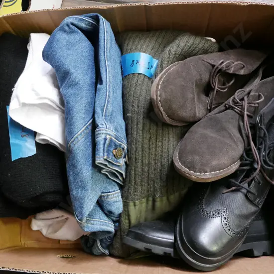 box; jerseys, pants, shoes