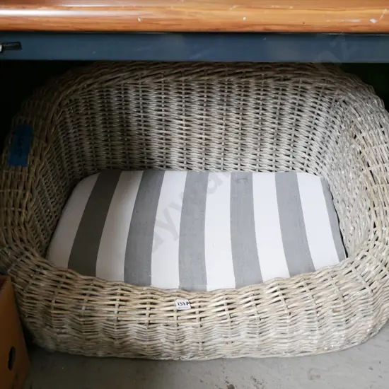 woven cane dog basket