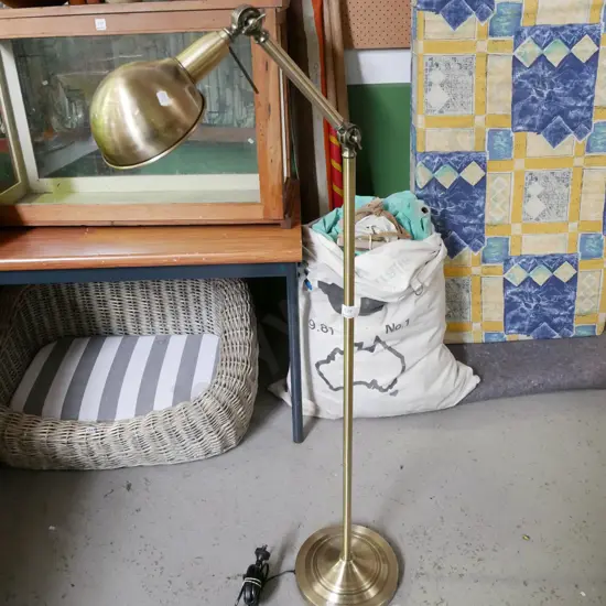 brushed brass adjustable standard lamp H-1300