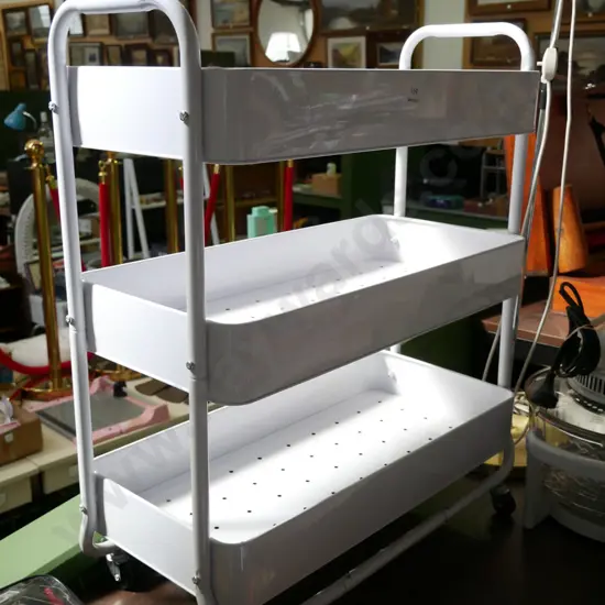 metal 3 tier trolley on casters