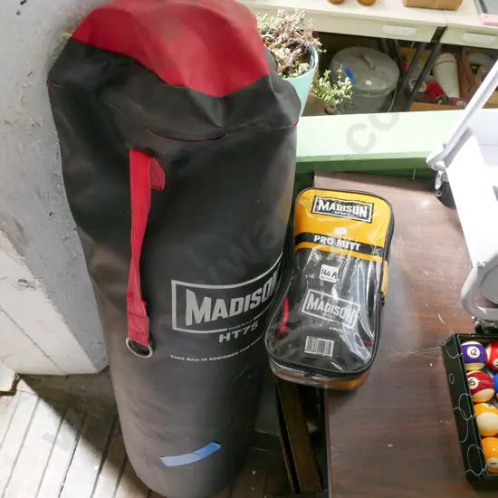 Madison punching bag and Madison Pro mitts