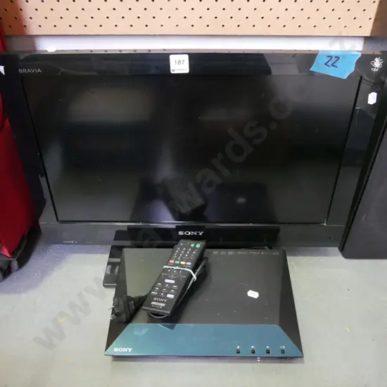 Sony Bravia 22" TV with blue ray DVD player