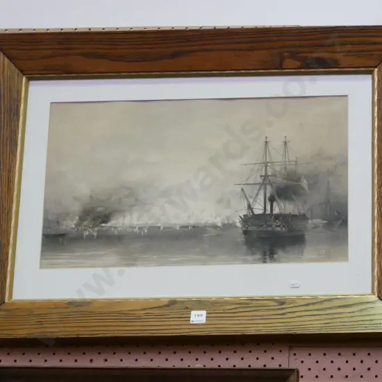 oak framed print - naval battle