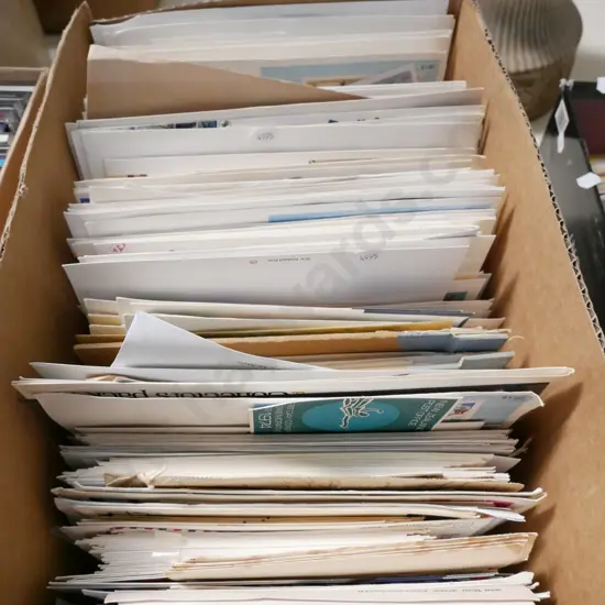 box of first day covers