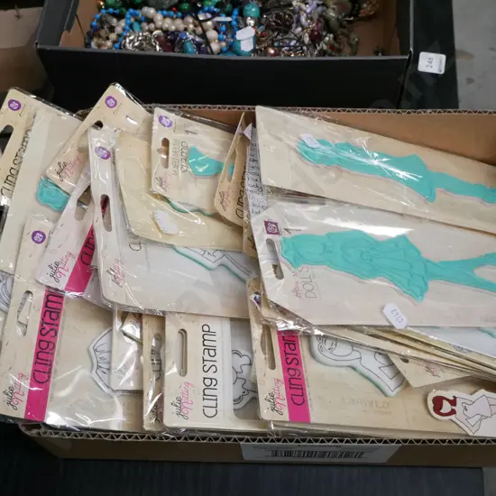 box; various mixed media stamps