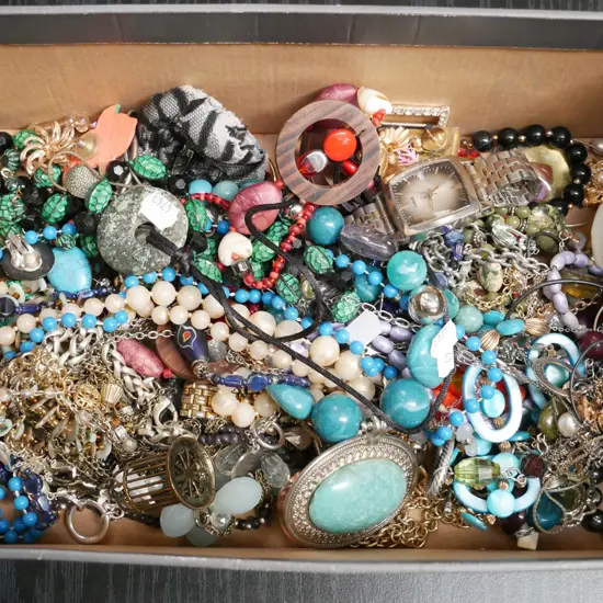 box of costume jewellery