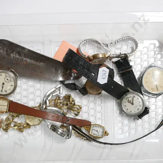 tray; wristwatches, shoe horn