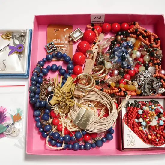 tray of costume jewellery