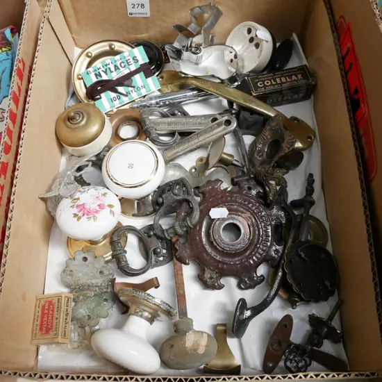 box; door hardware, light switches etc