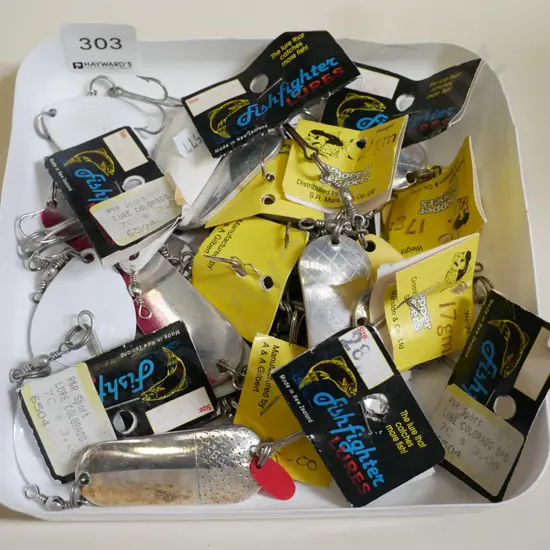 box of salmon fishing lures