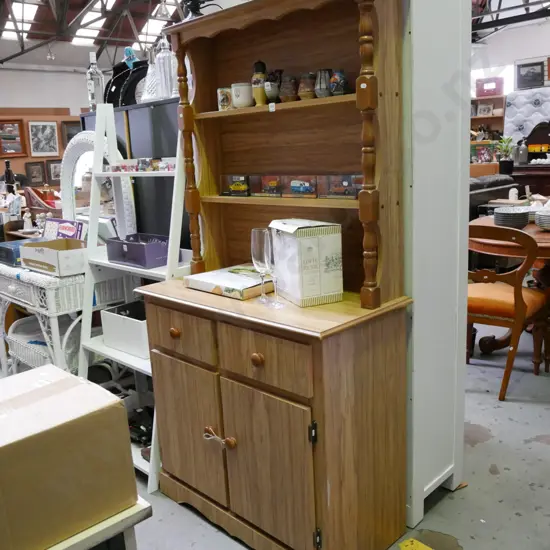 mdf faux wood veneer 2 door 2 drawer Welsh dresser H-1700 W-880 D-430