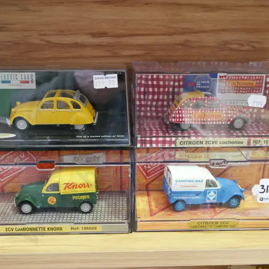 4x die cast model Citroen 2CV cars