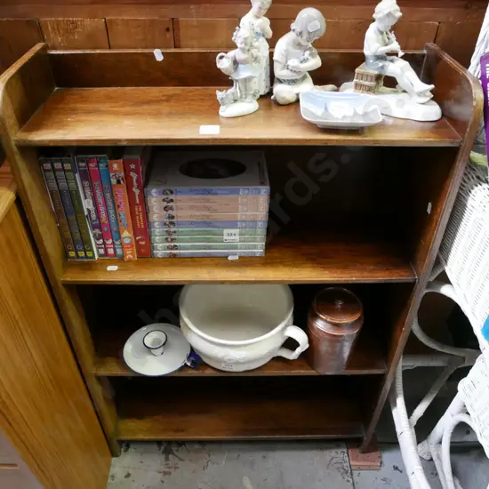 small ply dark stained bookcase H-900 W-610 D-210