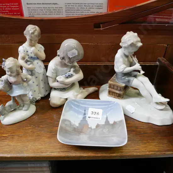 Royal Copenhagen pin dish, various figurines