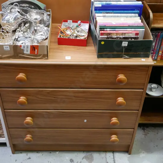 mdf faux wood veneer 4 drawer chest