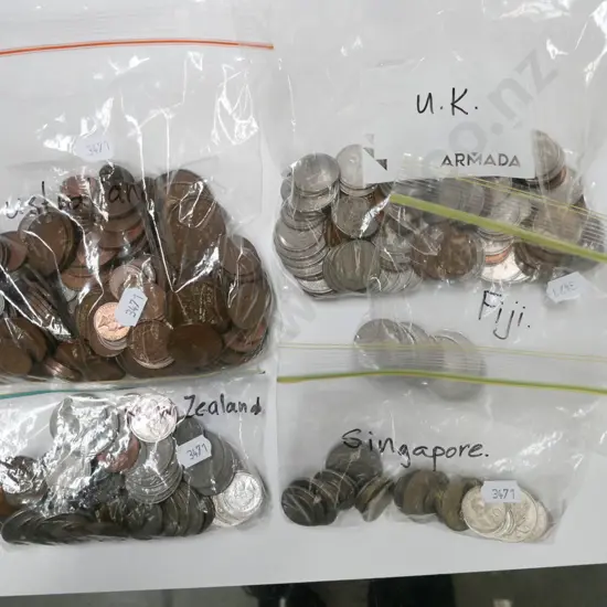 plastic tray of coins