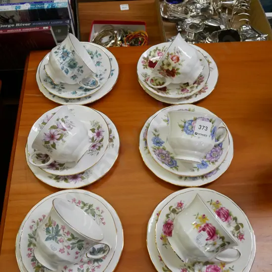 6 x Queen Anne trios