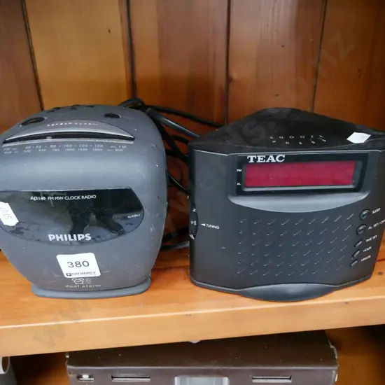 Phillips clock radio & Teac clock radio