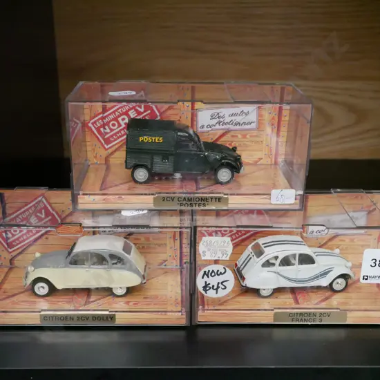 3x boxed Citroen model vehicles