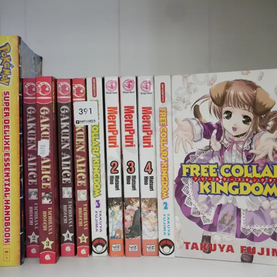 Pokemon collector handbooks and Japanese graphic novels