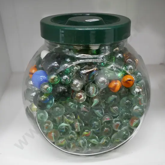 jar of marbles & glass stones
