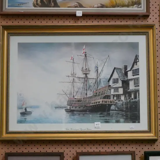 gilt framed print - sailing boat